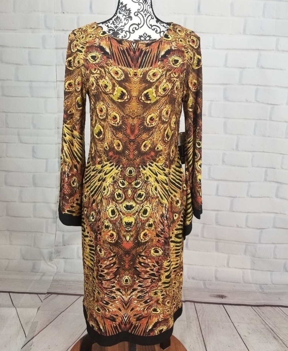SOHO size small stretch knit geometric print dress